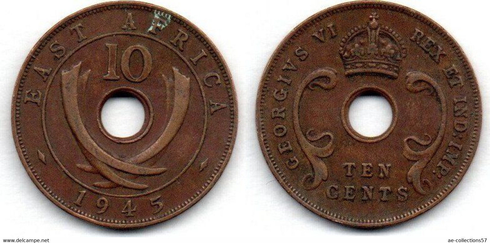 East Africa 10 Cents 1945 TB+ - Autres – Afrique