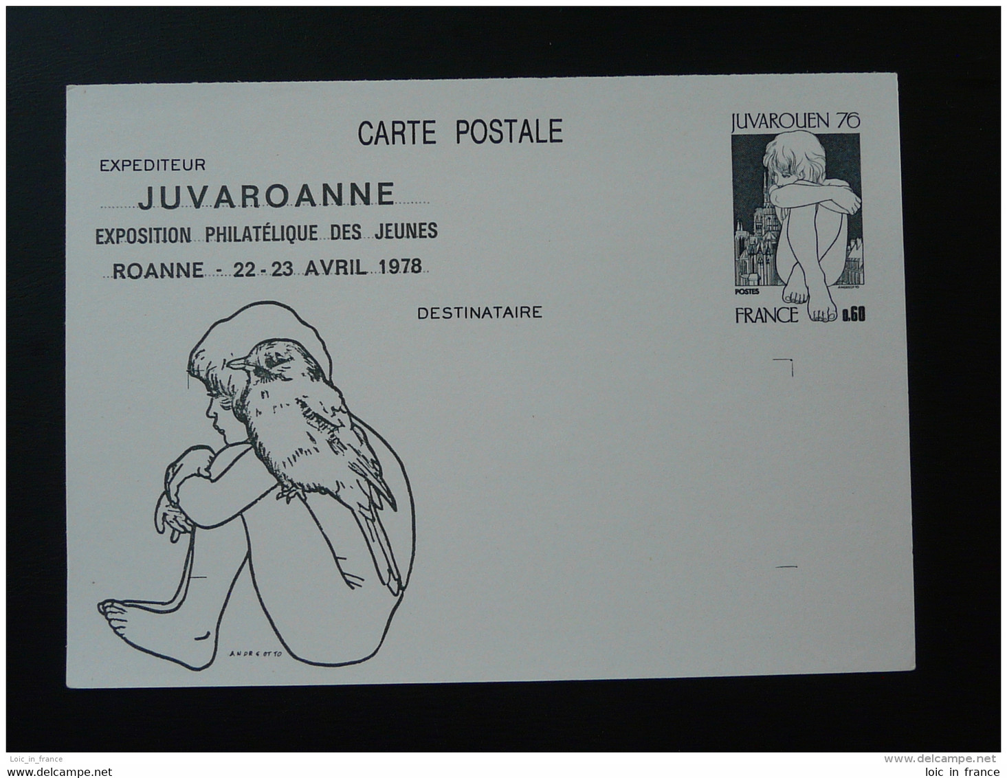 42 Loire Roanne Juva Roanne 1978 Oiseau Bird Entier Postal Juva Rouen Stationery Card - Oblitérations & Flammes