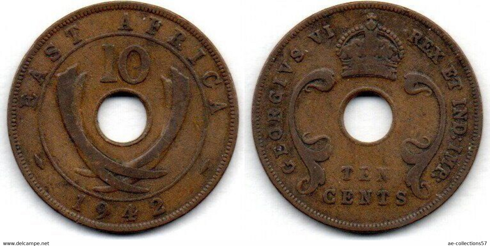 East Africa 10 Cents 1942 TB+ - Andere - Afrika