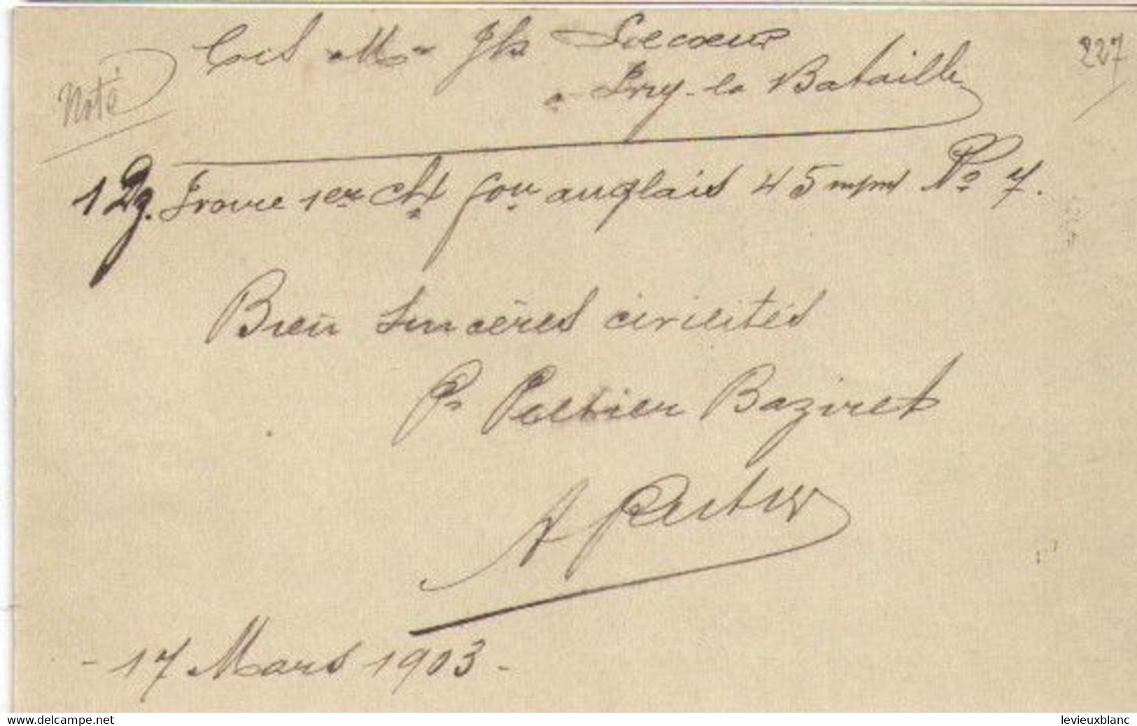 PELTIER-BAZIRET/Fabricant De Peignes/Mouettes/GODDIER/Fabricant De Peignes Ivoire/Ivry La Bataille/Eure/1903   FACT564 - Chemist's (drugstore) & Perfumery