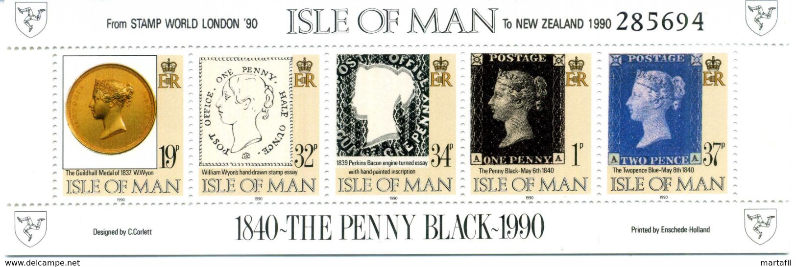 1990 MAN BF 13A MNH ** London 90 / New Zeland 90 - Isla De Man