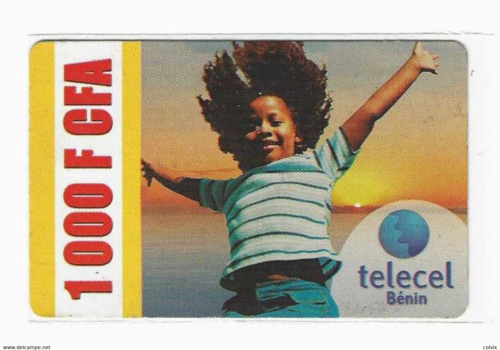 BENIN RECHARGE TELECEL 1000 FCFA AU VERSO A DROITE GROS LOGO TELECEL Date 30/09/2010 - Benin