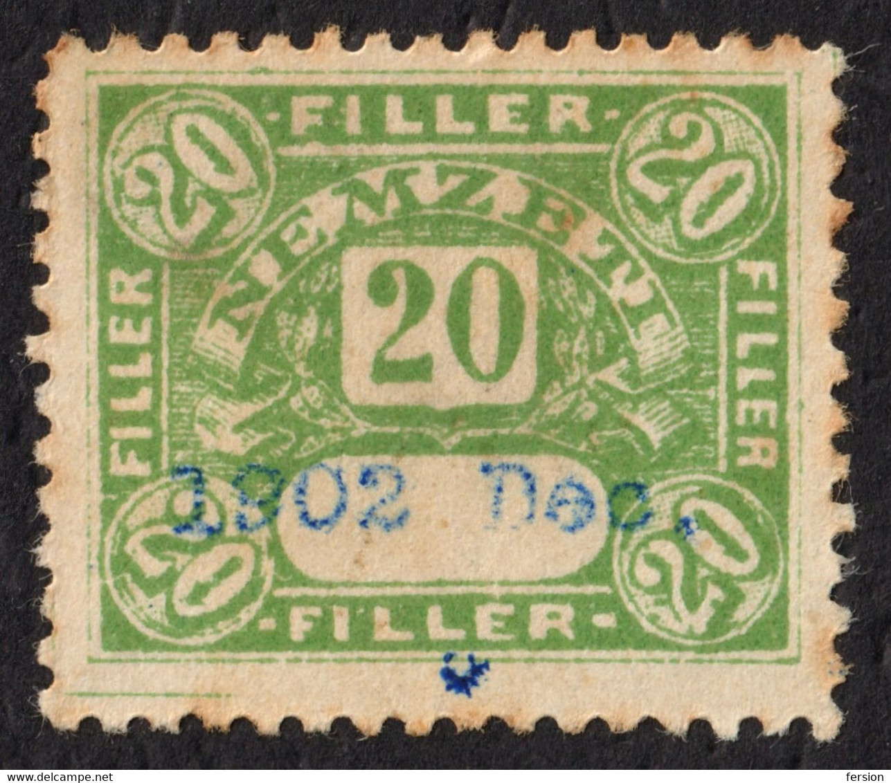 1902 Hungary - NEMZETI "national" Insurance REVENUE TAX Stamp - Used - Revenue Stamps