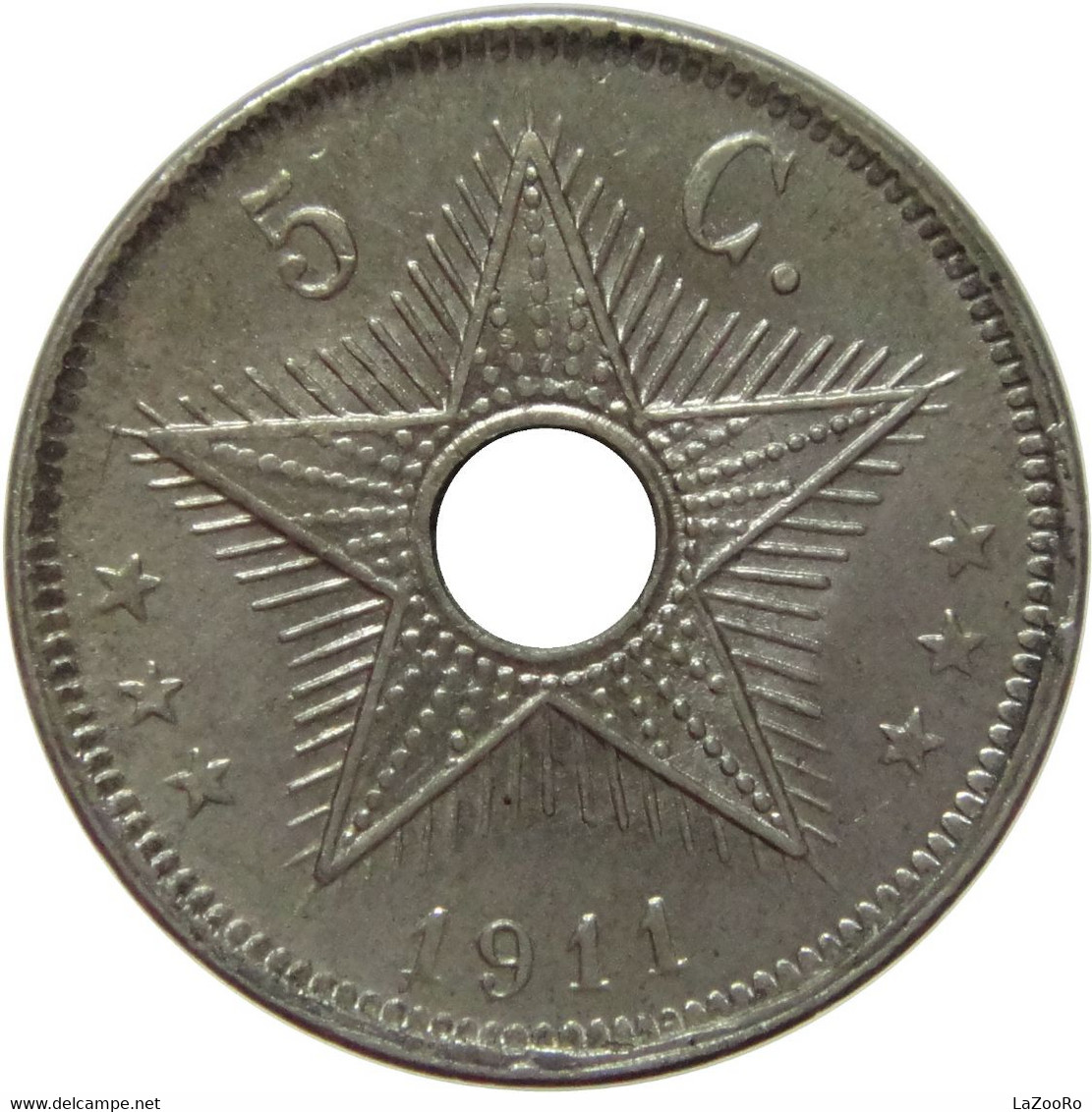 LaZooRo: Belgian Congo 5 Centimes 1911 UNC - 1910-1934: Albert I