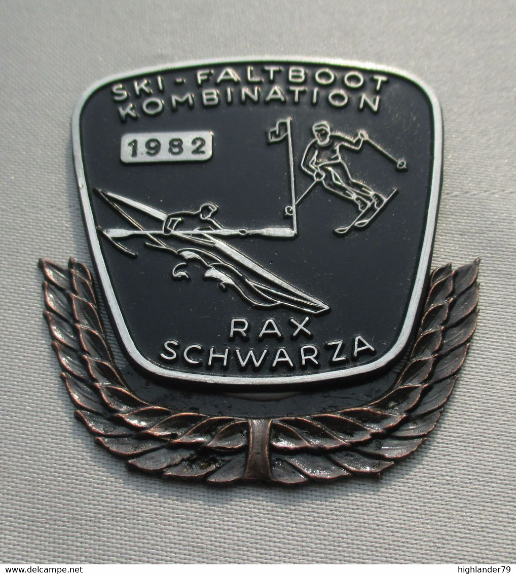 Ski And Kayak Combination Race 1982 Rax Schwarza Austria Plaque Badge - Canoeing, Kayak