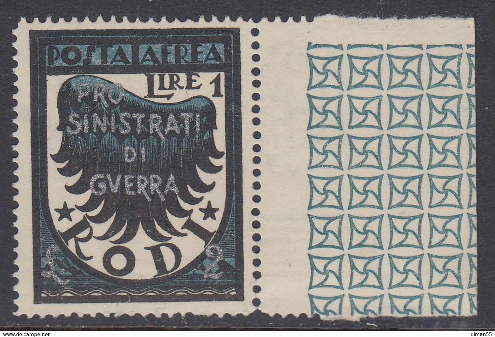 ITALY - EGEO OCC. TEDESCA  A58 - Cat. 125 Euro - GOMMA INTEGRA - MNH** - LUXUS POSTFRISCH - Aegean (German Occ.)