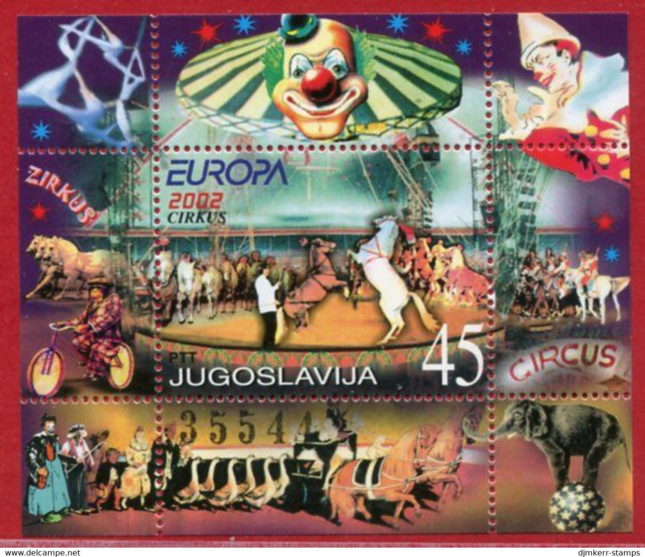 YUGOSLAVIA 2002 Europa: Circus Block MNH / **.  Michel Block 53 - Blocs-feuillets