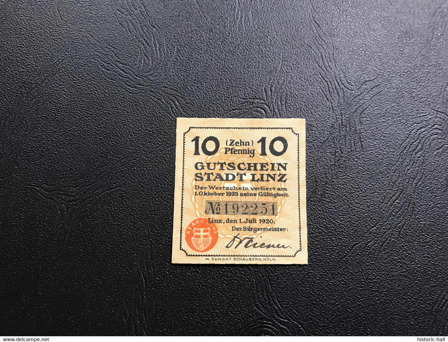 Notgeld - Billet Necéssité Allemagne - 10 Pfennig - Linz - 1 Juillet 1920 - Ohne Zuordnung