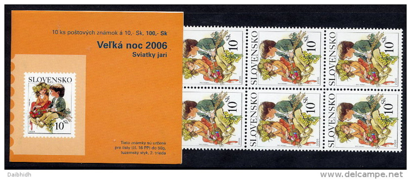 SLOVAKIA 2006 Easter Booklet With 10 Stamps, MNH / **.  Michel 531, MH 0-55 - Ongebruikt