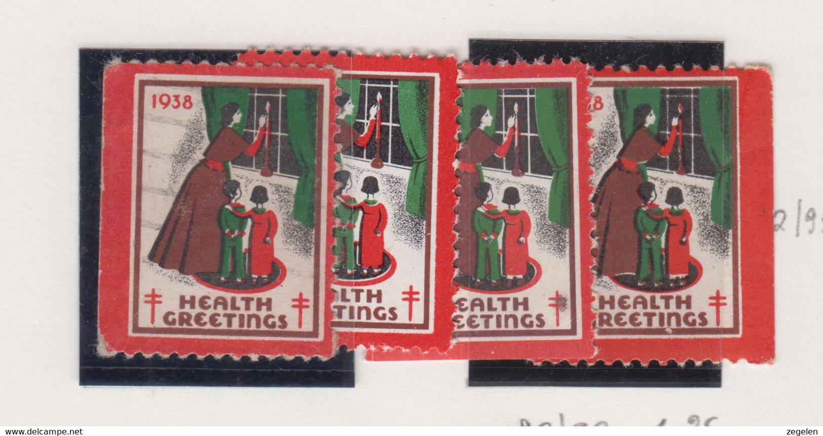 Verenigde Staten Kerstvignet Scott-cat. Jaar 1938 CS31 WX92/93 Verschillende Kleuren En Tandingen - Unclassified