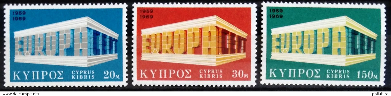 EUROPA 1968 - CHYPRE                 N° 311/313                       NEUF* - 1969