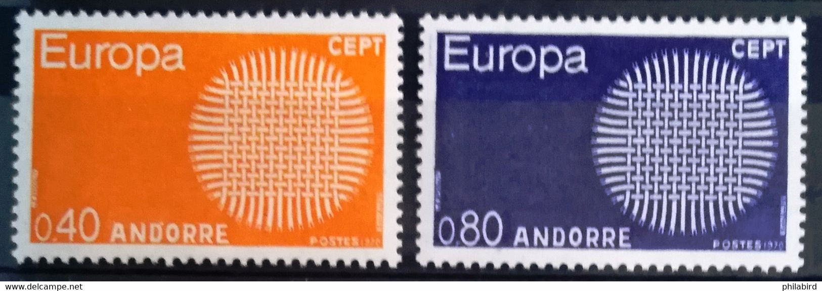 EUROPA 1970 - ANDORRE FRANCAIS                    N° 202/203                       NEUF* - 1970