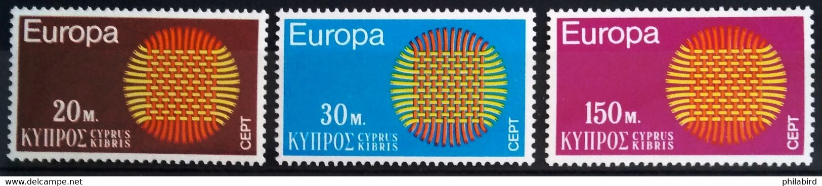 EUROPA 1970 - CHYPRE                    N° 324/326                       NEUF** - 1970