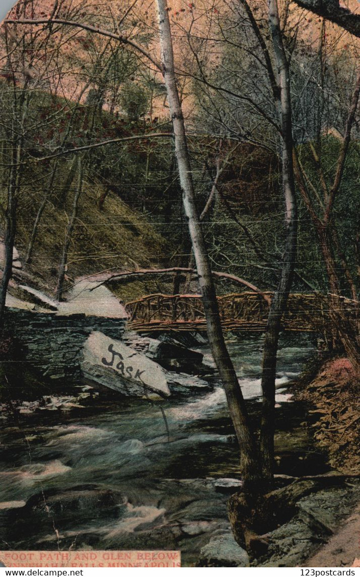 Foot Path And Glen Below Minnehaha Falls, Minneapolis - Minnesota - RARE! - Minneapolis