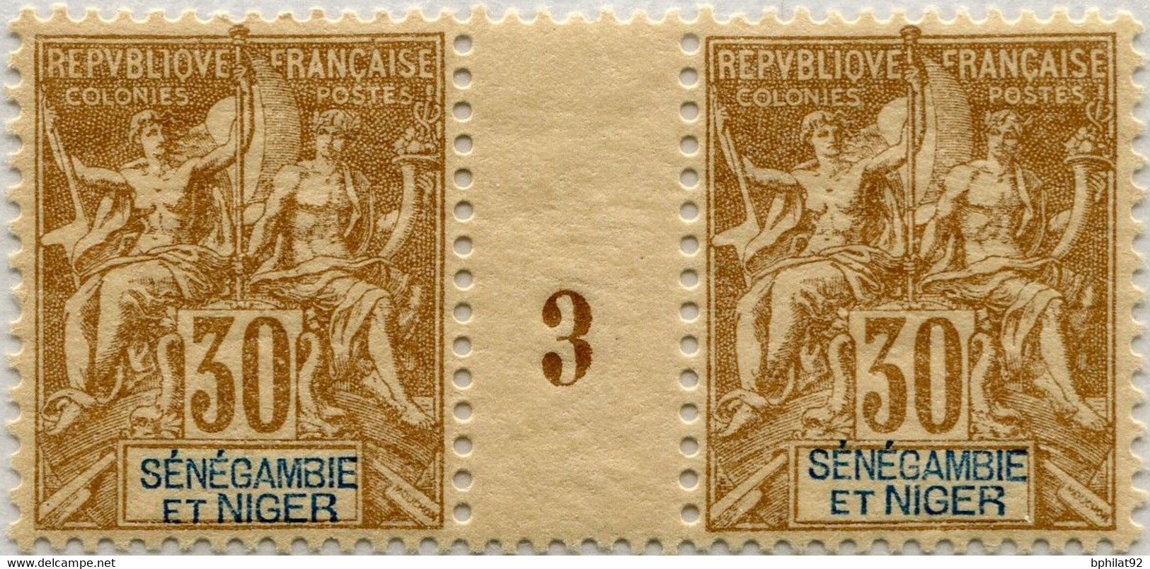 !!! SÉNÉGAMBIE ET NIGER. N°9 PAIRE AVEC MILLÉSIME 3 (1903) NEUVE ** - Neufs