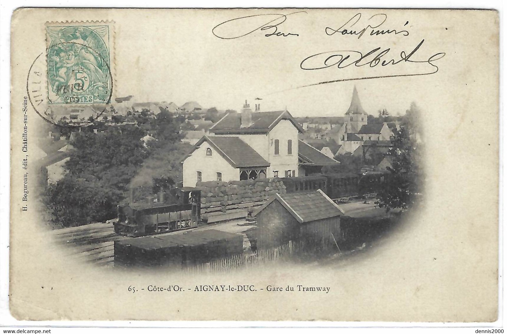 AIGNAY LE DUC (21) - Gare Du TRAMWAY - Ed. H. Bogureau, Chatillon Sur Seine - Aignay Le Duc