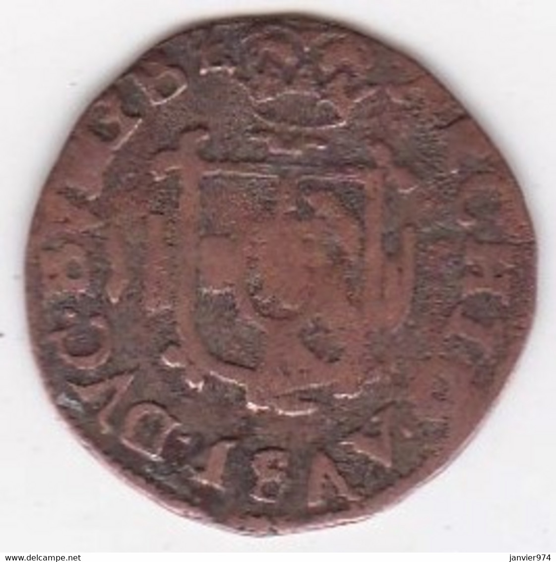 Pays-Bas Espagnols Duché De BRABANT 1 Gigot 1616 Bois-le-Duc,  Albert Et Isabelle, En Cuivre, KM# 32, - 1556-1713 Spaanse Nederlanden