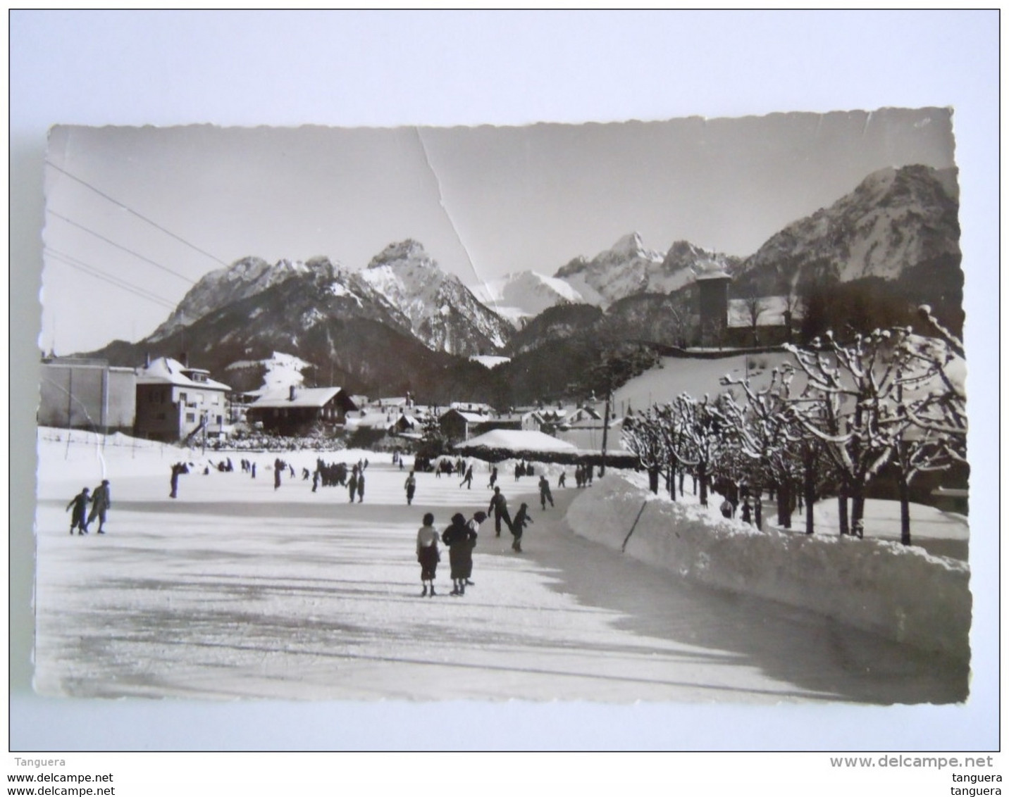 Cpsm Suisse Château D'Oex Patinoire Plie Circulée 1953 Edit Prince - Château-d'Œx