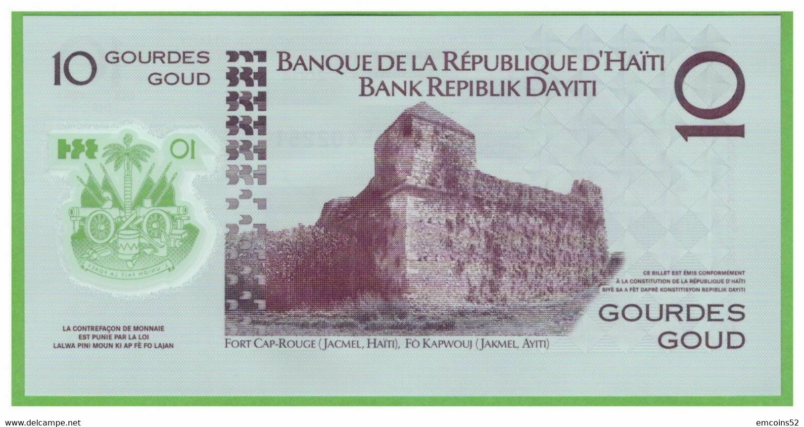 HAITI 100 GOURDES 2013  P-279 UNC - Haïti