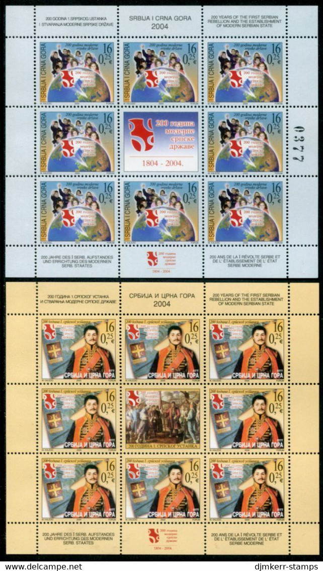 YUGOSLAVIA (Serbia & Montenegro) 2004 Bicentenary Of Rising Against The Turks I Sheetlets MNH / **  Michel 3177-78 - Blocs-feuillets