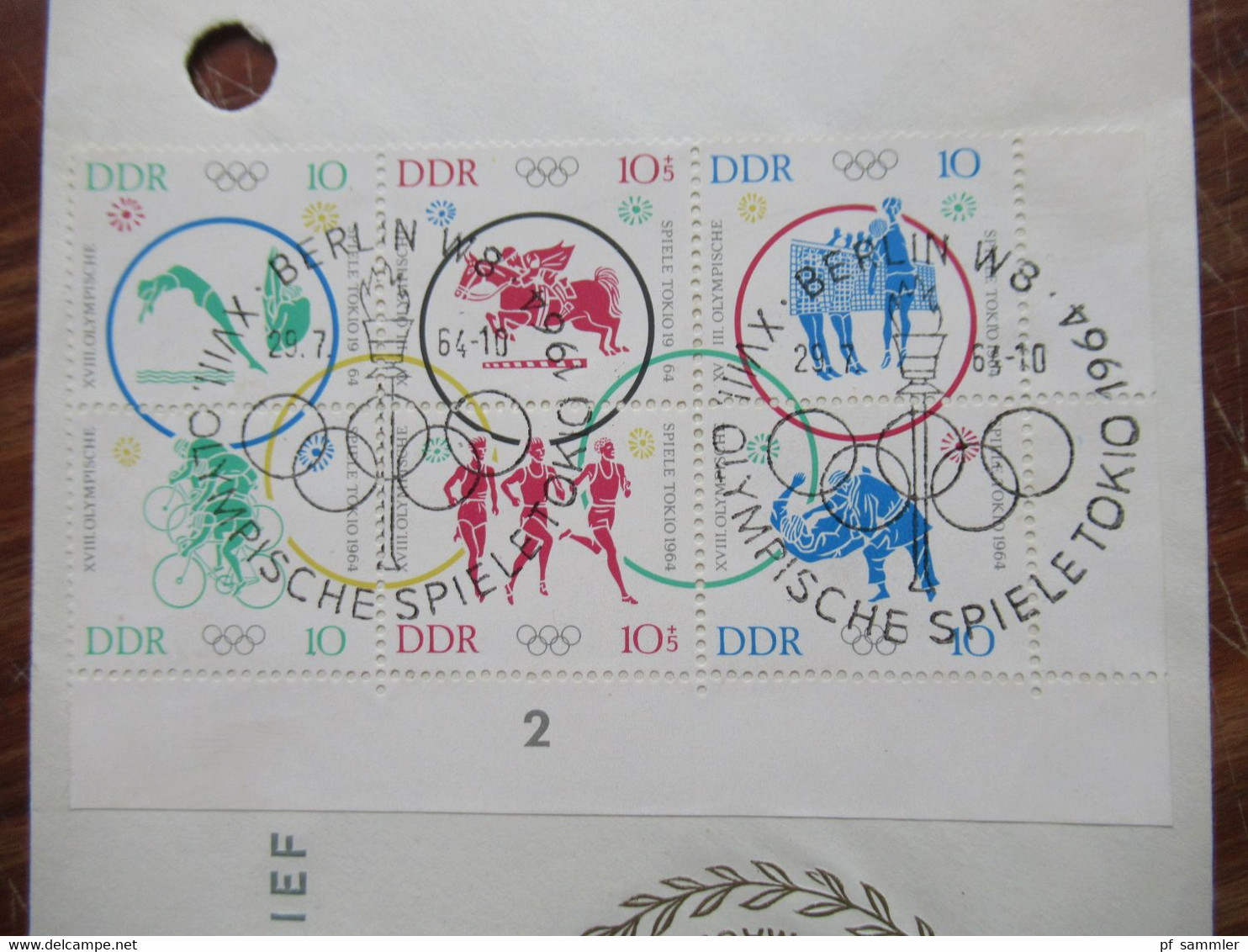 DDR 1964 Olympische Sommerspiele 6er Block FDC Rechte Untere Bogenecke, 1x 6er Block Auf Eilbrief Und 1x ZD MiF Eilbrief - Storia Postale