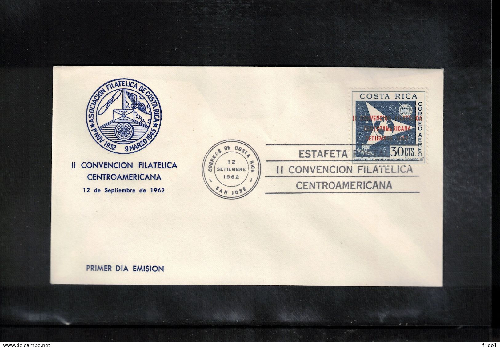 Costa Rica 1962 UIT / ITU Space / Raumfahrt Satellite FDC - América Del Sur