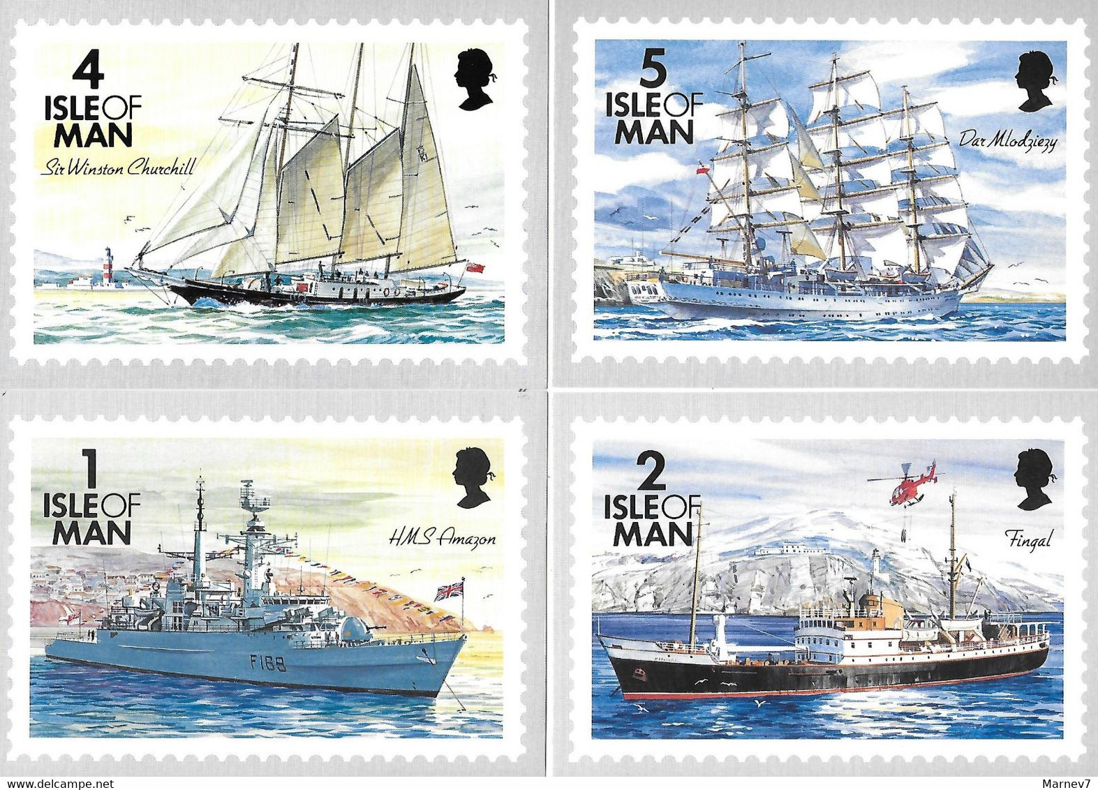 Ile De MAN Isle Off - Bâteau Bâteau - Ship Ships - 1993 - 12 Cartes  - Amazon Fingal Churchill Mlodziezy Tynwald Ben Veg - Isle Of Man