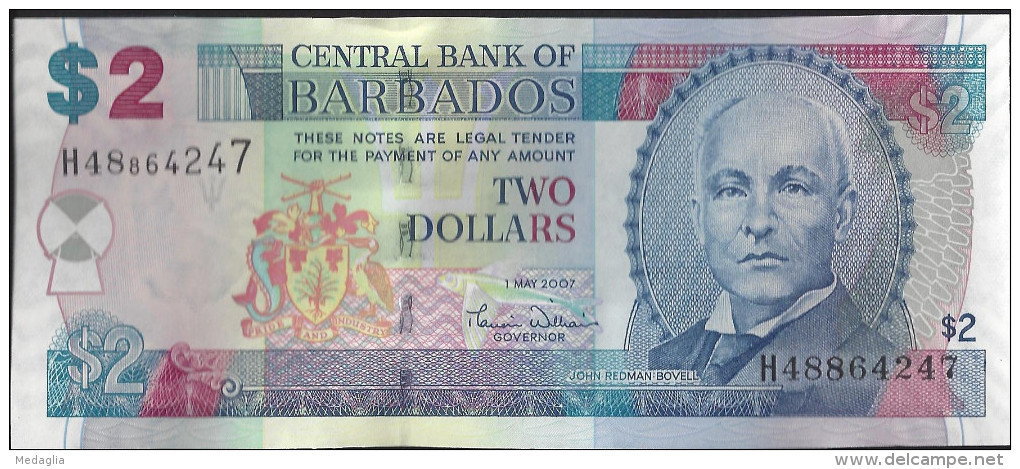 BARBADES - 2 Dollars 2007 UNC - Barbados