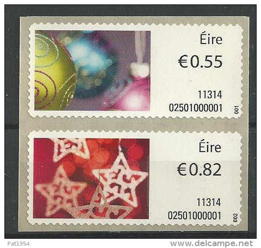 Irlande 2011 Timbres Distributeur N°31/32 Noël - Franking Labels
