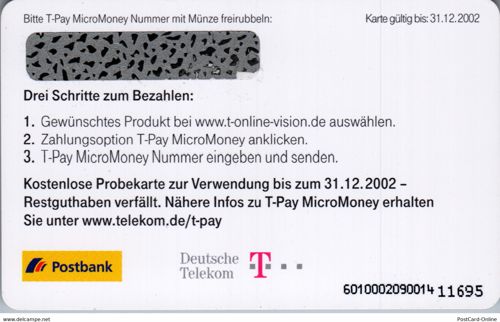 27242 - Deutschland - MicroMoney , T-DSL , T-Pay , New , Not Used - T-Pay Micro-Money