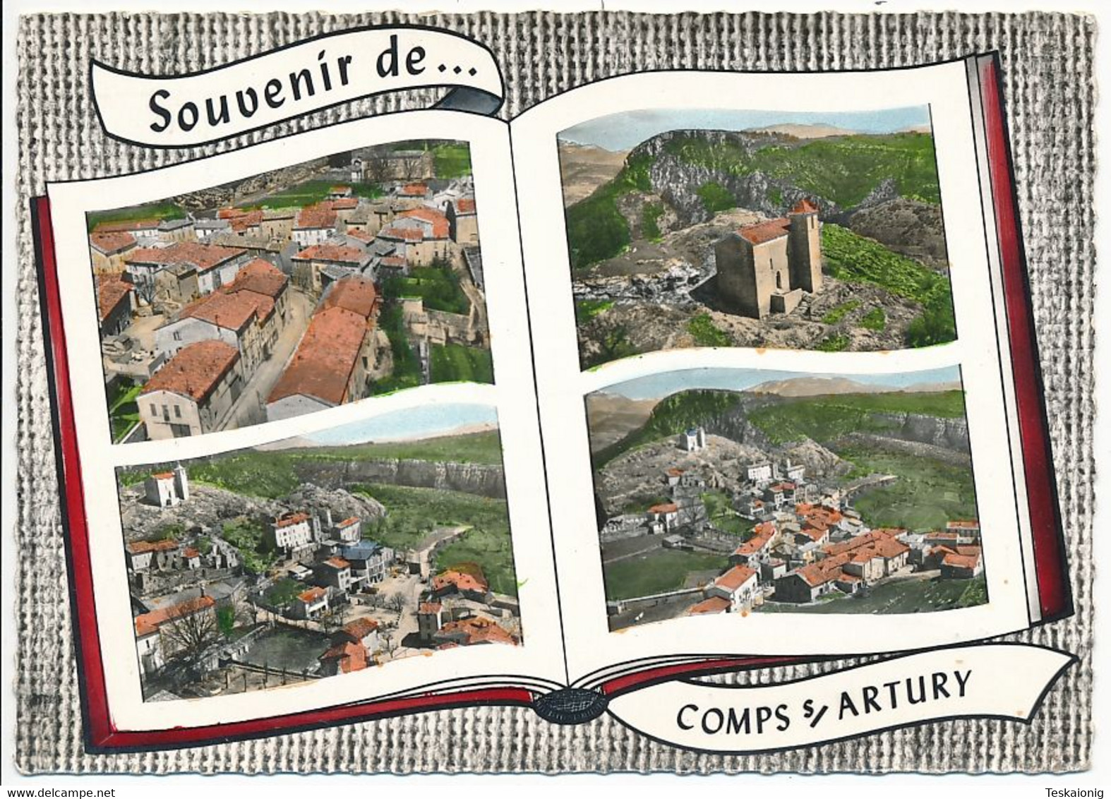 COMPS SUR ARTUBY (83.Var) Multivues Sur Livre Ouvert. Vue Générale, Chapelle St-André, Place Du Campos - Comps-sur-Artuby