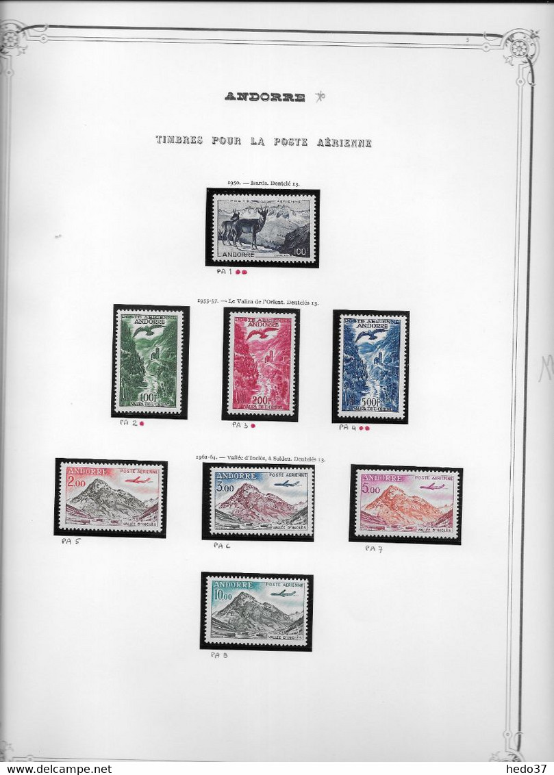 Andorre Poste Aérienne - Collection Vendue Page Par Page - Timbres Neufs * Avec Charnière - TB - Luftpost