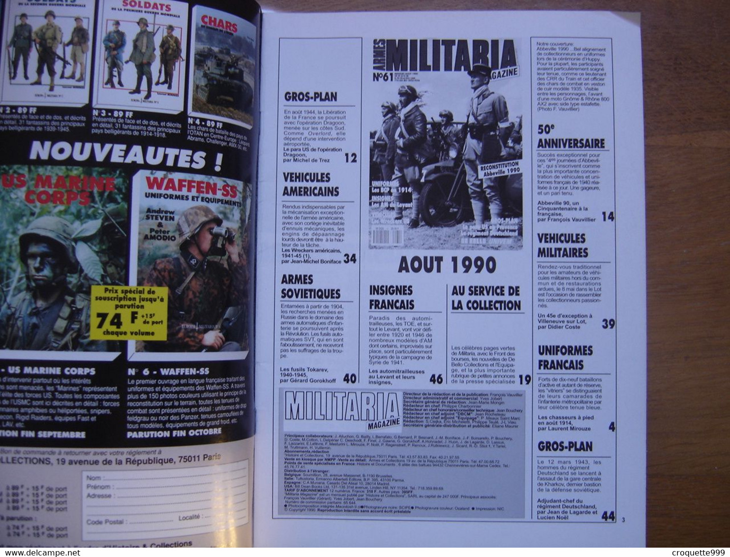 MILITARIA MAGAZINE 61 GUERRE MILITAIRES Sommaire En Photo - Wapens