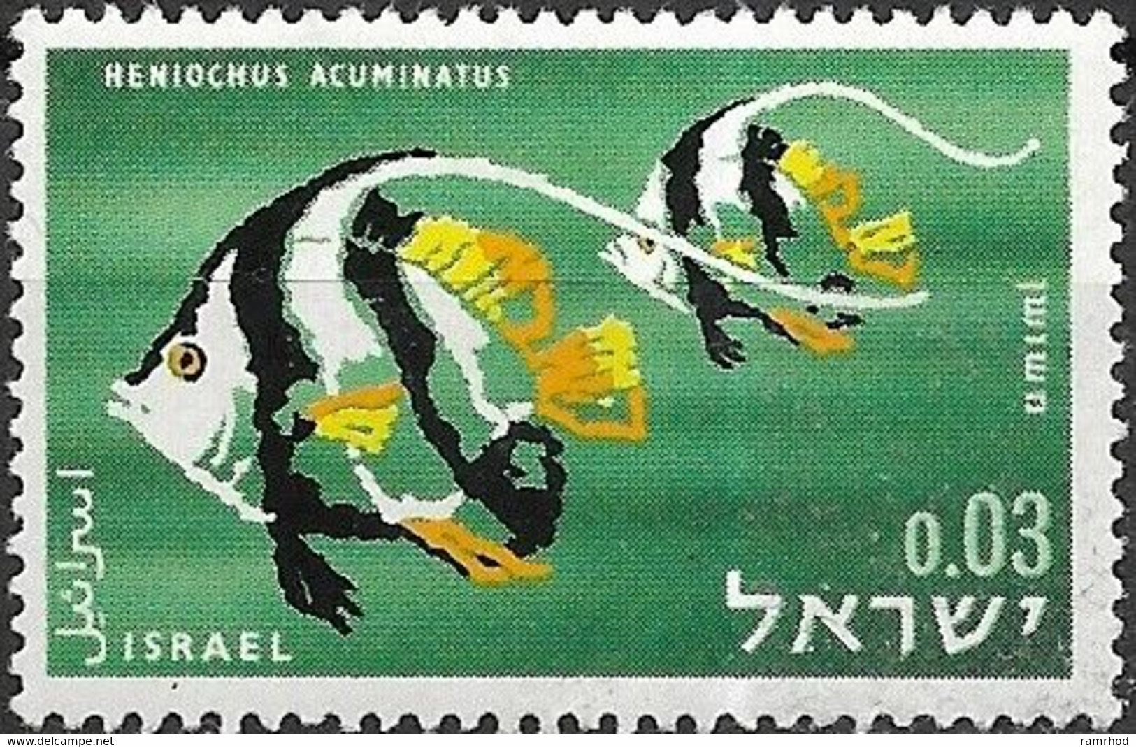 ISRAEL 1962 Red Sea Fish - 3a - Pennant Coralfish MH - Nuovi (senza Tab)