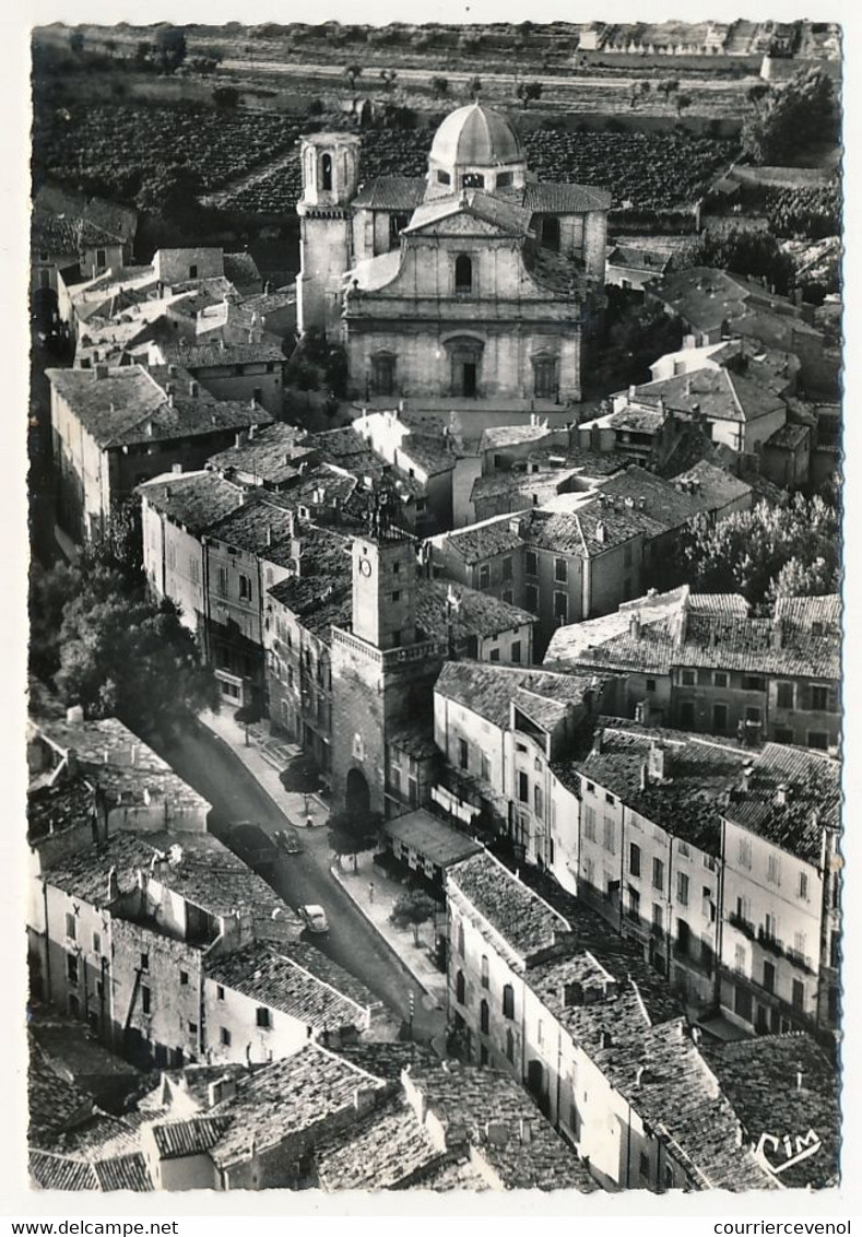 CPSM - LAMBESC (Bouches Du Rhône) - Vue Aérienne, Centre De Lambesc Avec Son Eglise Et Sa Rue Grande - Lambesc