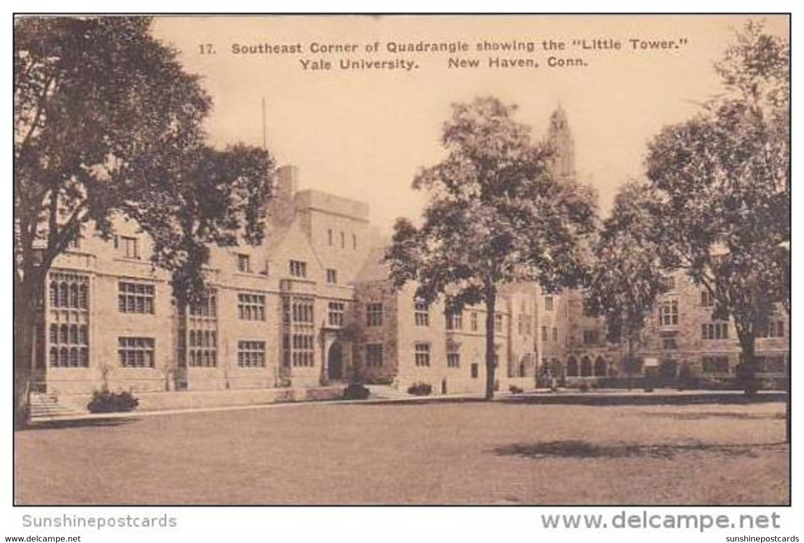 Connecticut New Haven Southeast Corner Of Quadrangle Showing The Little Tower Yale University Albertype - New Haven