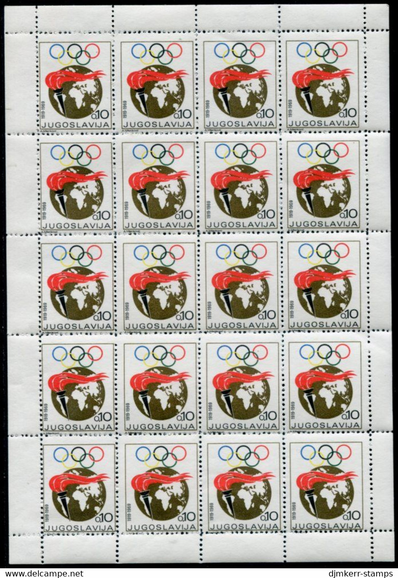 YUGOSLAVIA 1968 Olympic Week Tax Sheet MNH / **.  Michel ZZM 37A - Blocs-feuillets