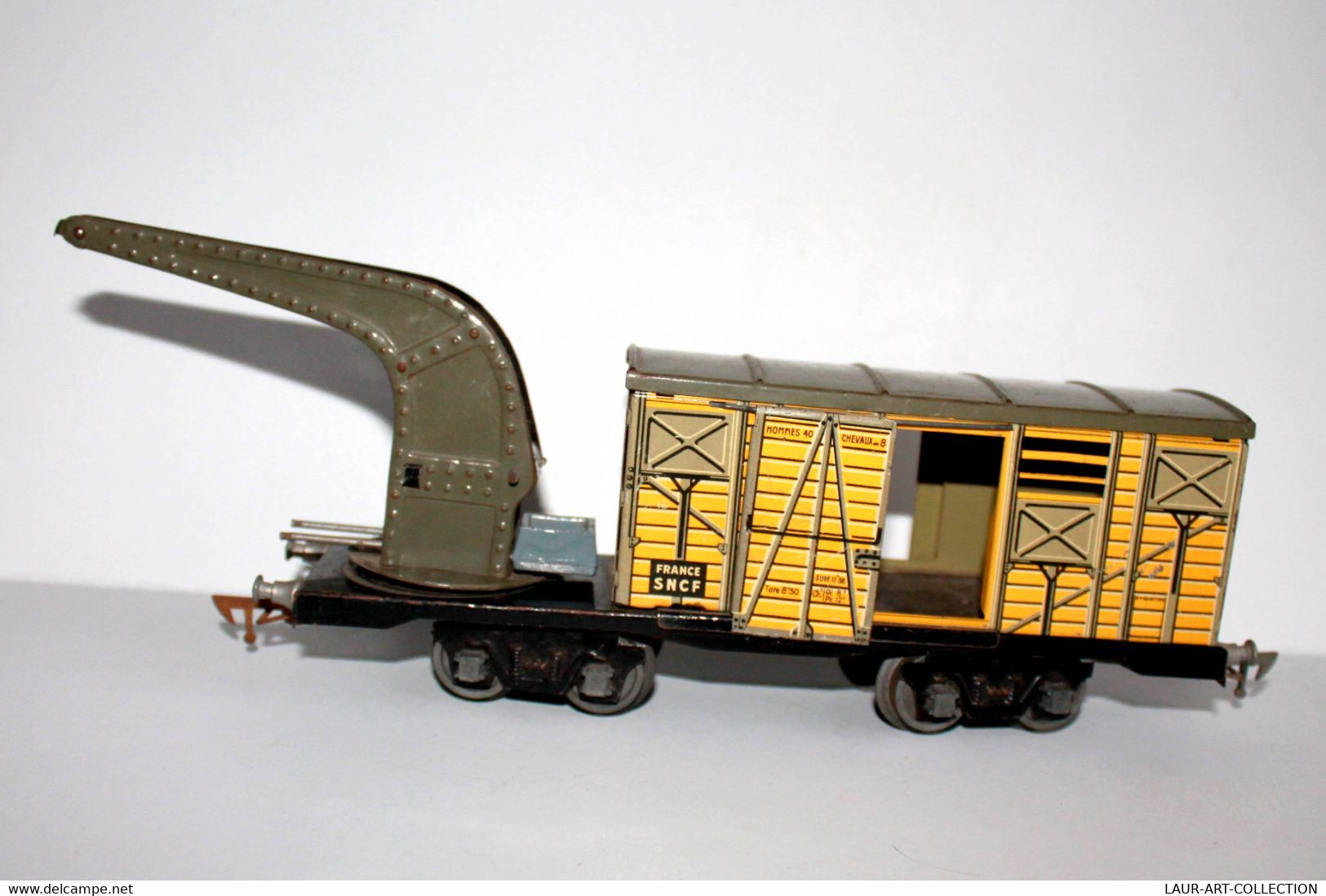 JEP - RARE WAGON SNCF HOMMES 40 CHEVAUX 8 AVEC POULIE / PALAN DE LEVAGE - ECH:O UNIS FRANCE MODELISME FERROVIAIRE   (15) - Goods Waggons (wagons)