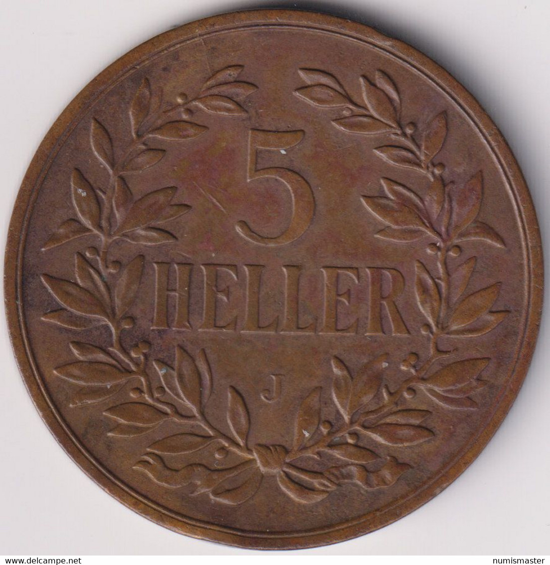 GERMAN EAST AFRICA , 5 HELLER 1908 J - Deutsch-Ostafrika