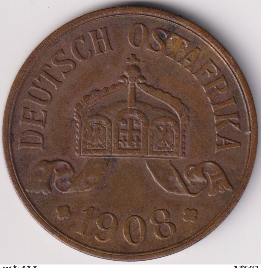 GERMAN EAST AFRICA , 5 HELLER 1908 J - Deutsch-Ostafrika