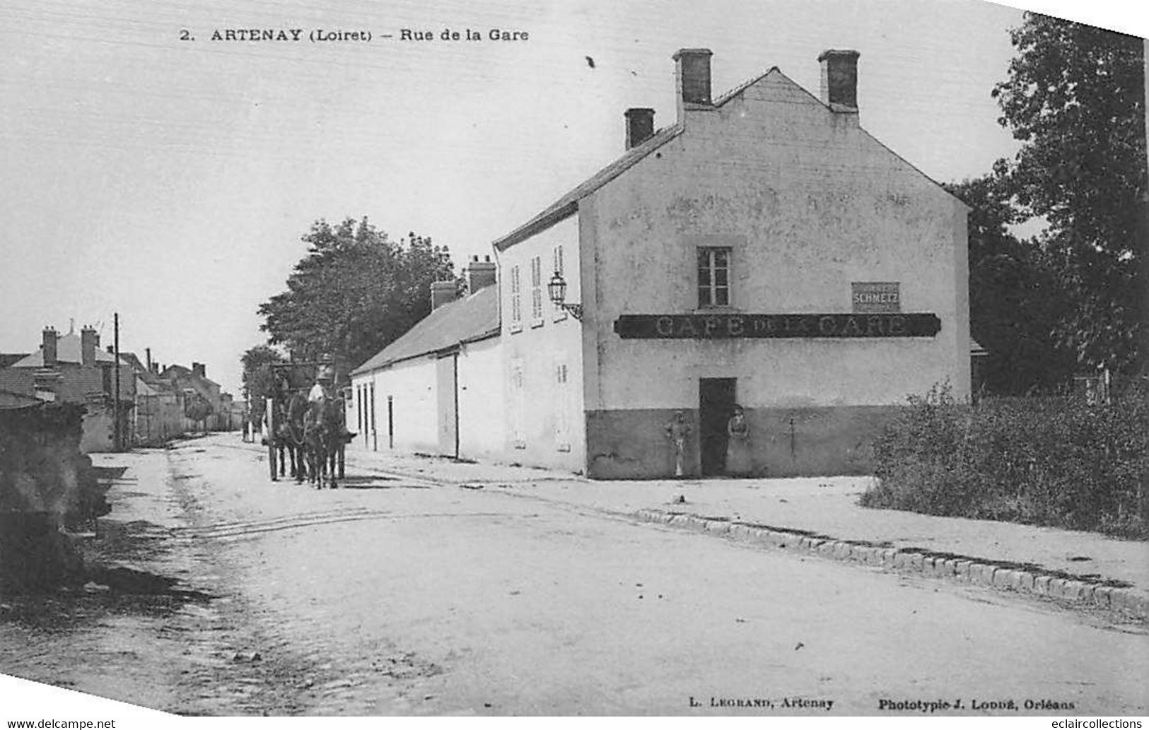 Artenay        45        Rue De La Gare  .  Hôtel Caf De La Gare    N° 2        (voir Scan) - Artenay