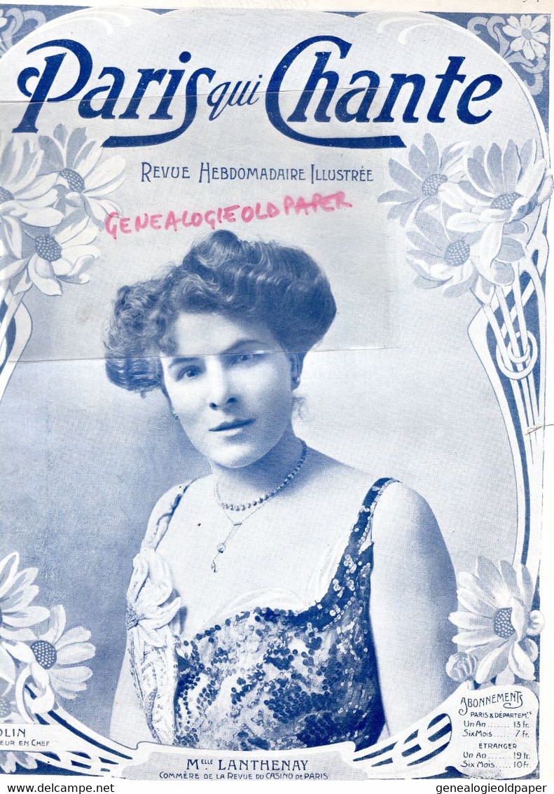 PARIS QUI CHANTE- PARTITION MUSIQUE-POLIN -N° 57-MLLE LANTHENAY CASINO PARIS-1904-EMPEREUR SAHARA-STRITT-NAIN DELPHIN- - Partituras