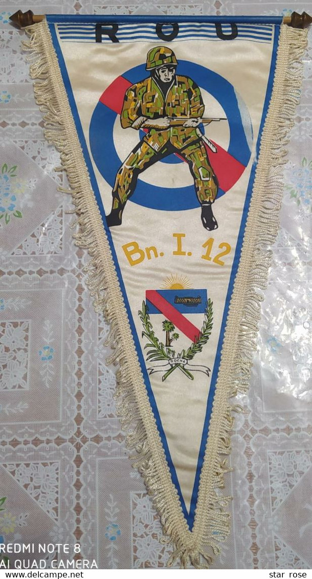 Flag (Pennant / Banderín) - Uruguay - Military - Rocha Bn I 12 - 41cm - Vlaggen