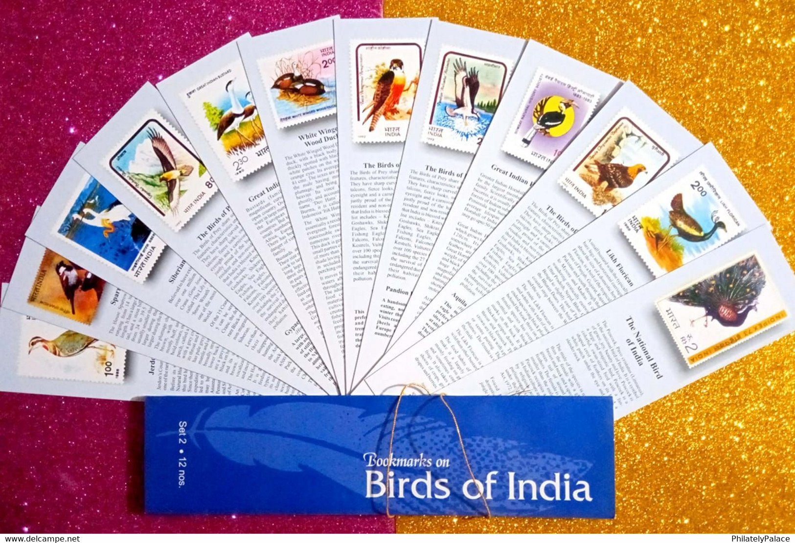 India ** Birds Of India Pack Of 12v Bookmarks Bird , Aves, Birds, Fauna Official Issue By India Post (**) Inde Indien - Brieven En Documenten