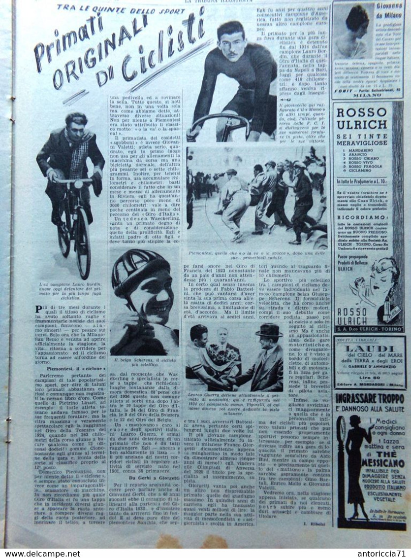 La Tribuna Illustrata 16 Aprile 1939 Vittime Di Barcellona Duce Favola Ciclisti - Oorlog 1939-45
