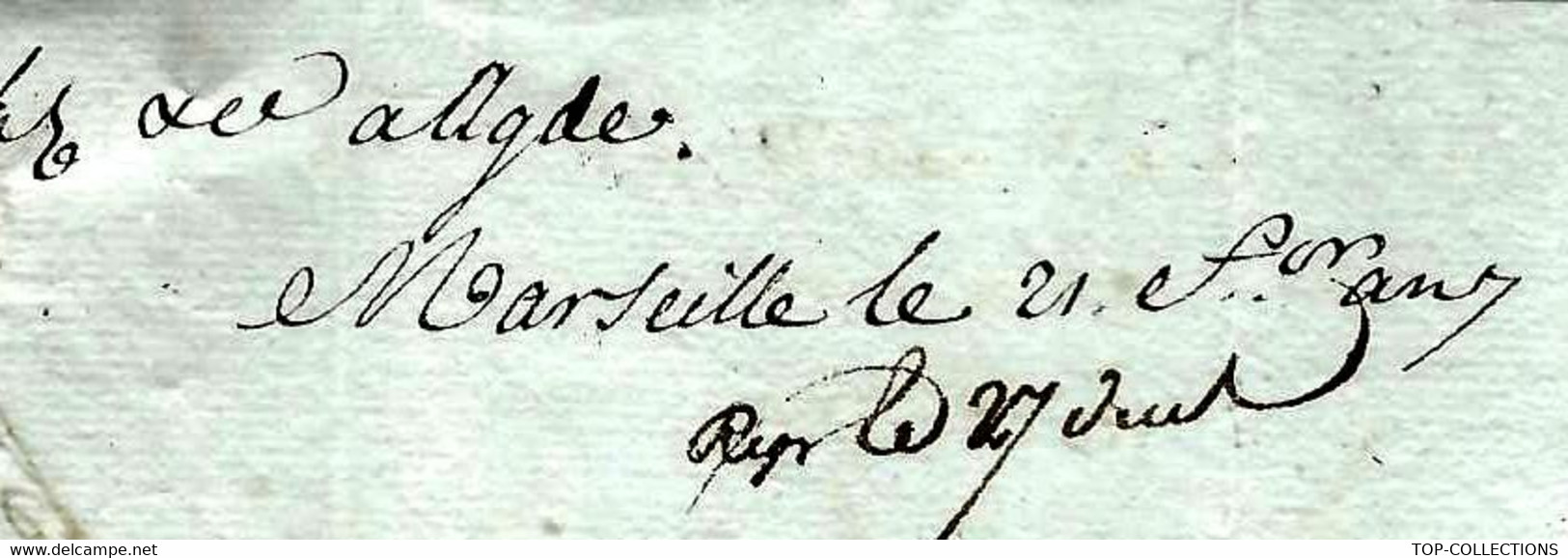 1799 REVOLUTION NEGOCE COMMERCE SPECULATION Blé Bled ARMEES NAPOLEONIENNES GUERRES LIGURIE Italie Marseille Pour Agde - ... - 1799