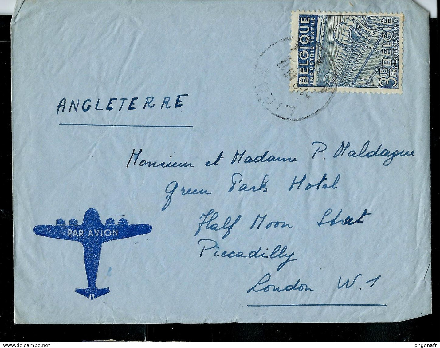 Seul Sur Lettre N° 765  Obl. LIEGE - A 1 A  - 01/08/1948 Pour London Par Avion - 1948 Exportation