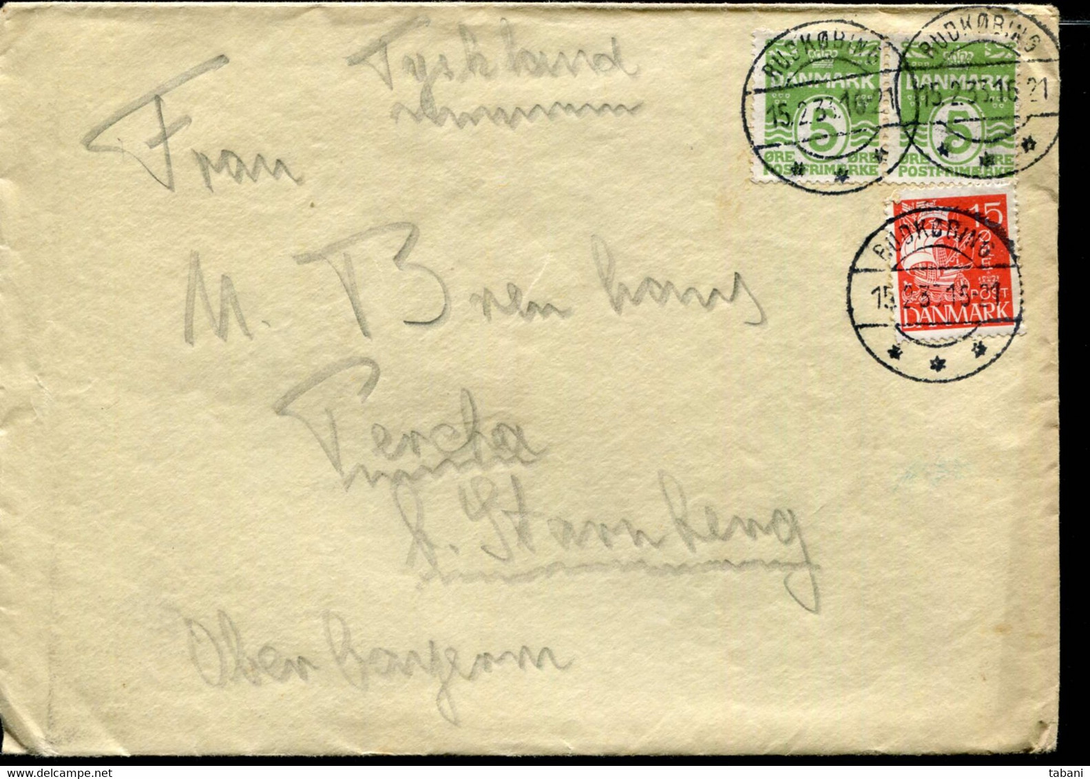 DENMARK 1933 MIXED FRANKING COVER TO GERMANY - Covers & Documents