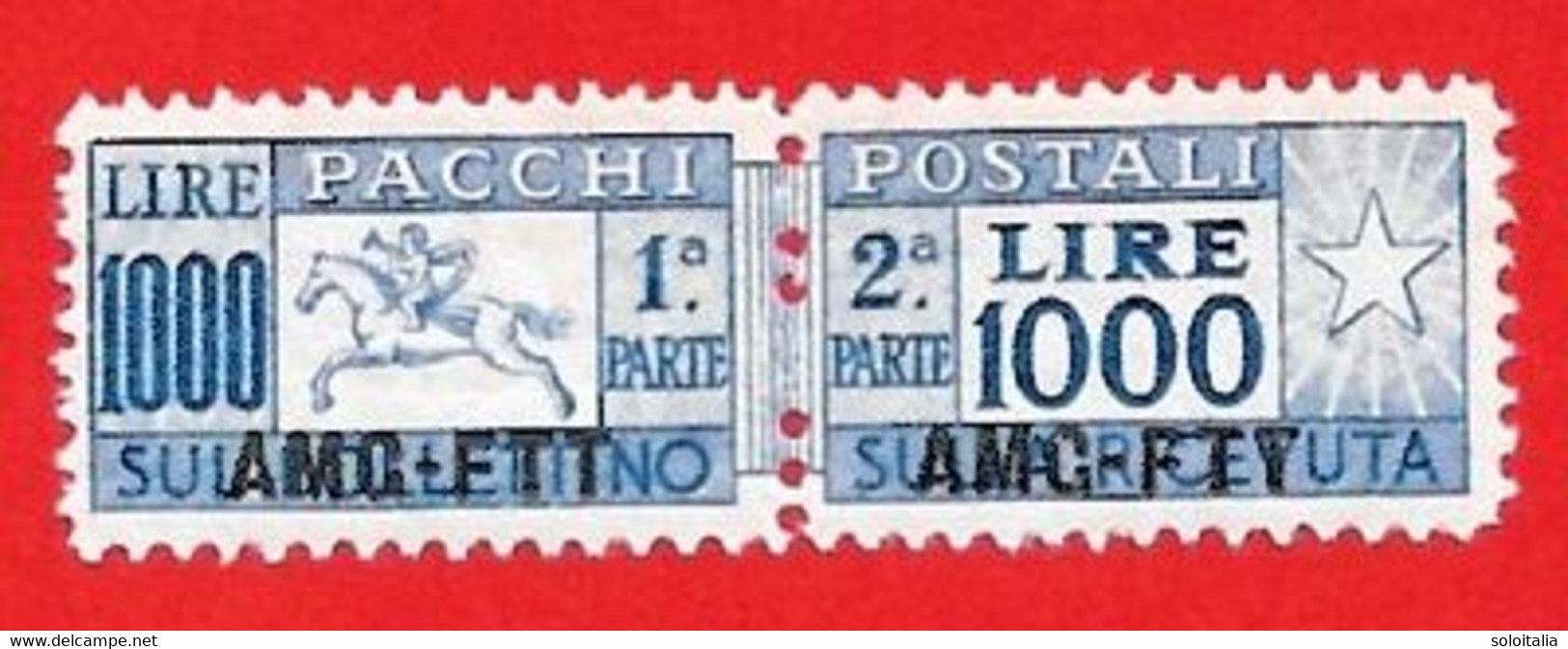 1954 (26) Francobolli Per Pacchi Postali Sovrastampati Su Una Riga Lire 1.000 - Nuovo MNH - Postal And Consigned Parcels