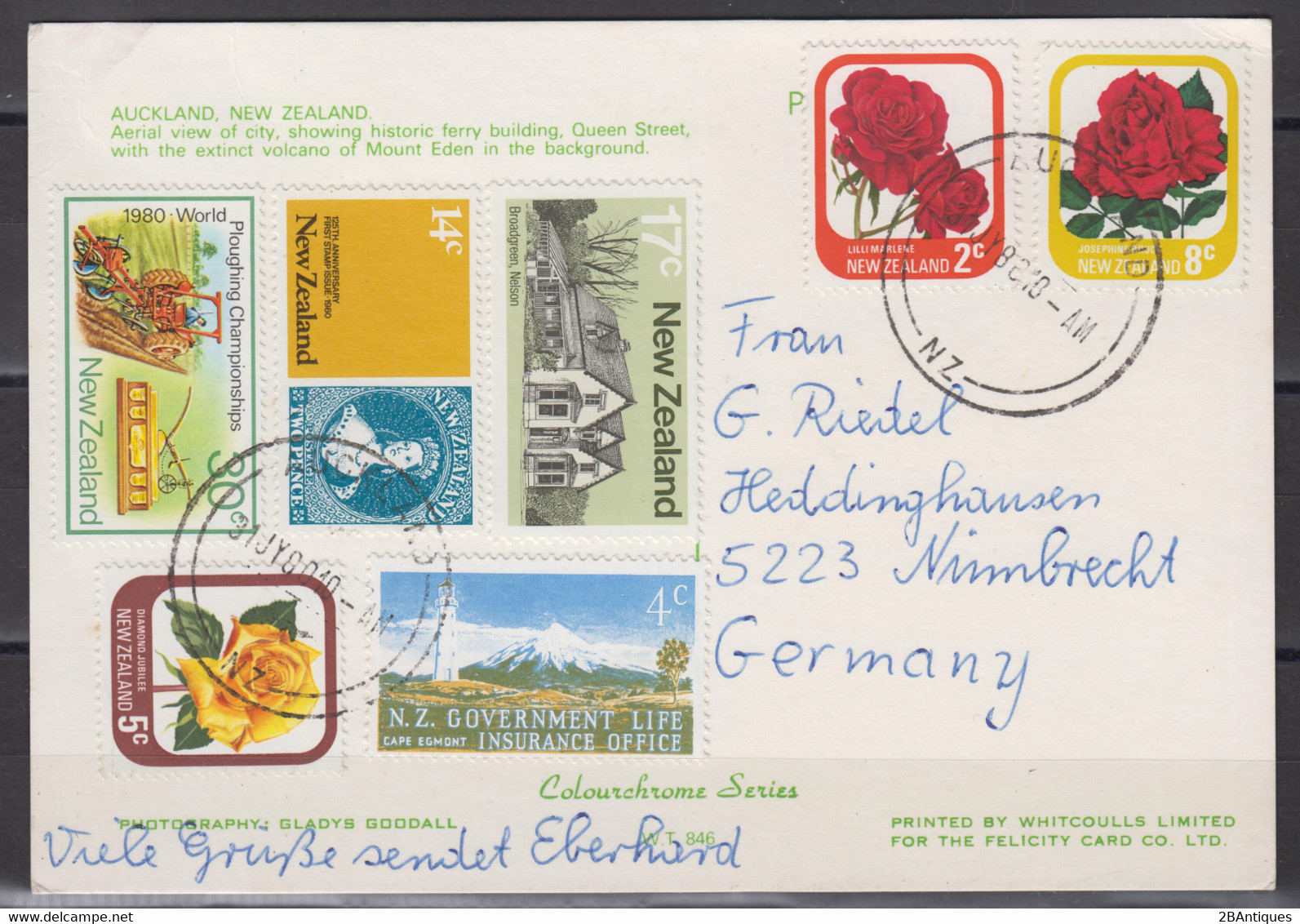 NEW ZEALAND 1970s - Postcard With 7 Stamps - Lettres & Documents